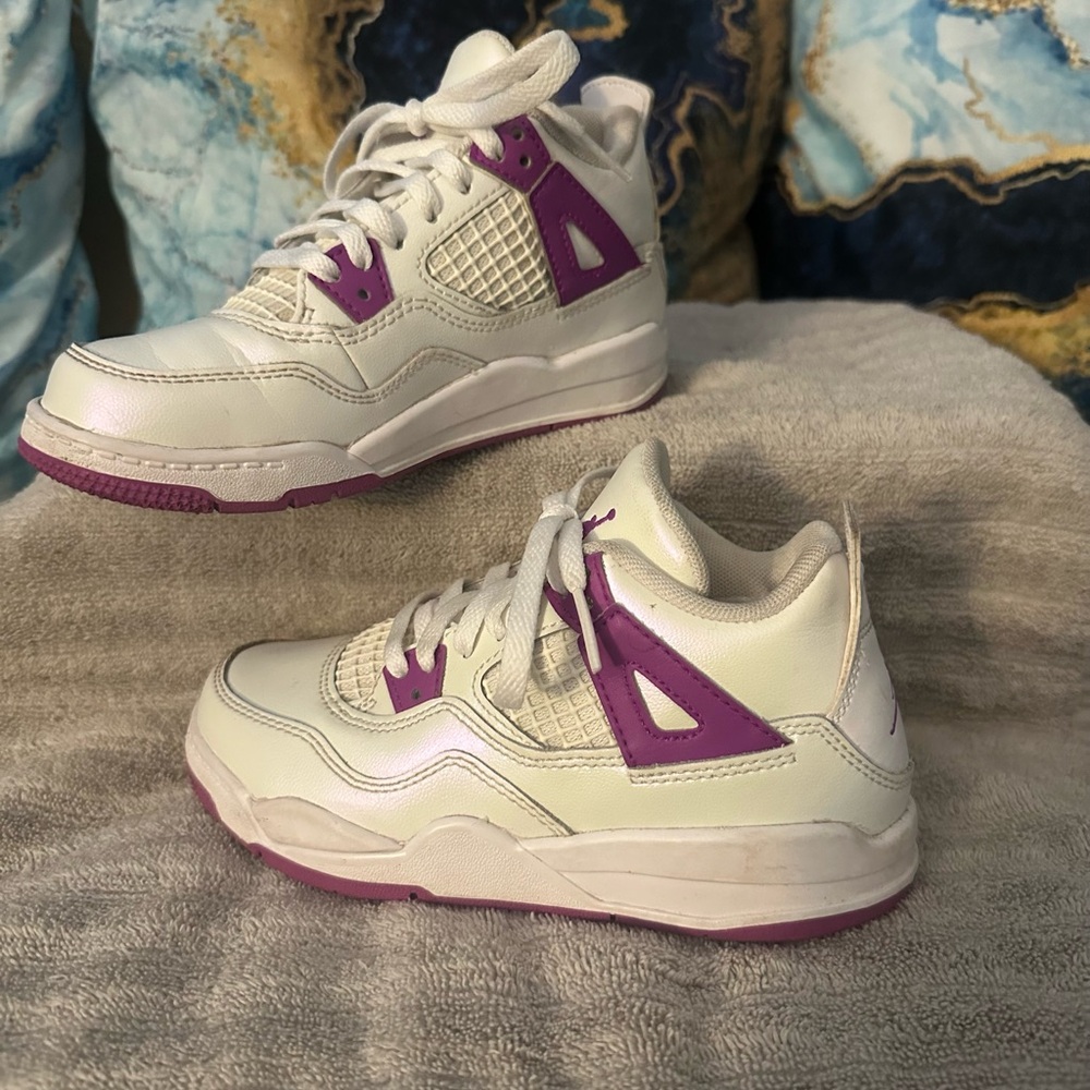 White and Purple Sneakers